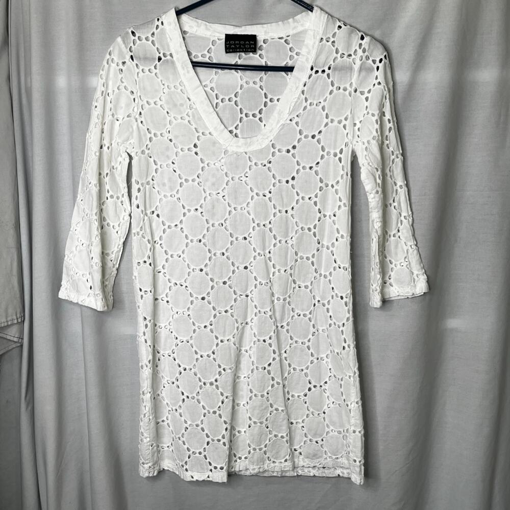 Jordan Taylor Collection White Elbow Sleeve Coverup S
